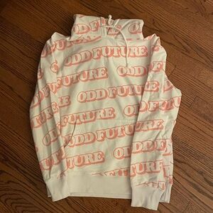 Odd Future Cream and Pink Logo Hoodie